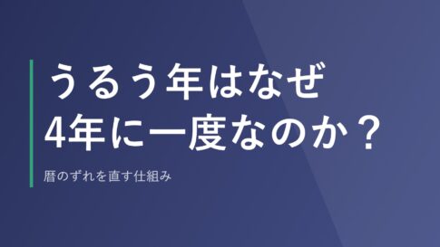 うるう年はなぜ4年に一度なのか?暦のずれを直す仕組み