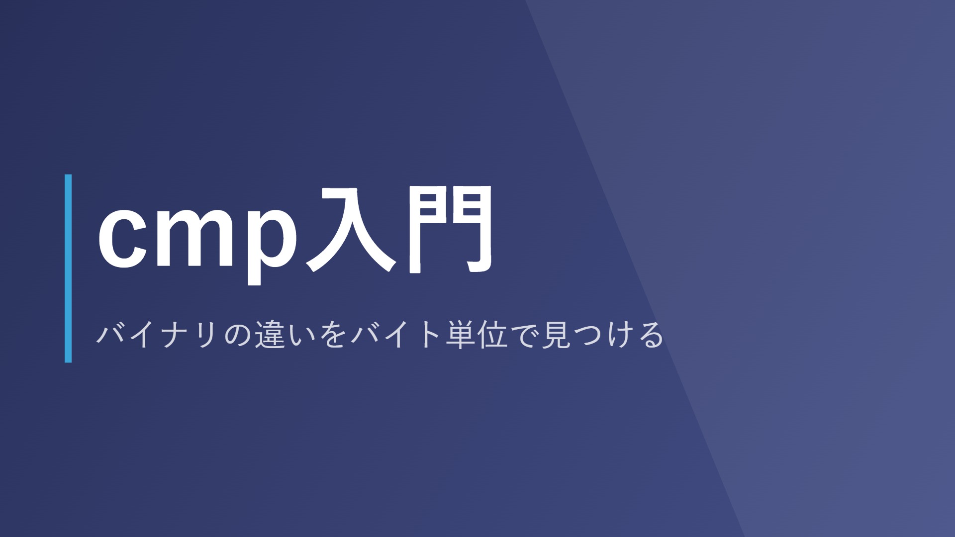 cmp入門|バイナリの違いをバイト単位で見つける